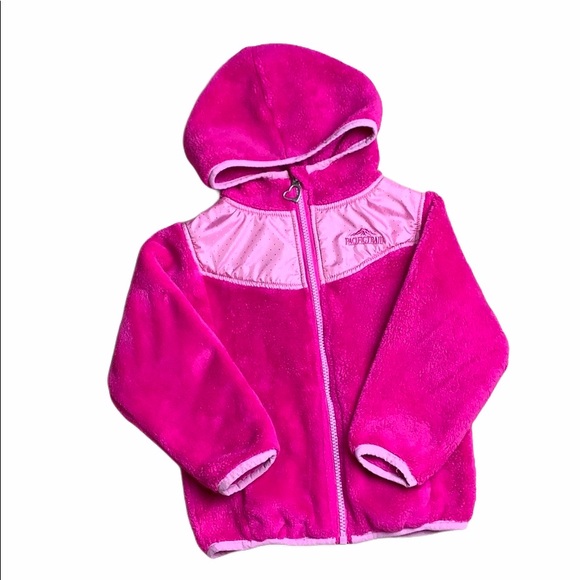 Pacifictrail Pink Fleece Zip Up Hooded Jacket 4T